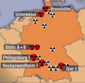 Gefährdete Atomkraftwerke