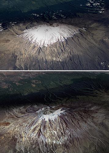 Gletscherschmelze Kilimandscharo von 1993-2000